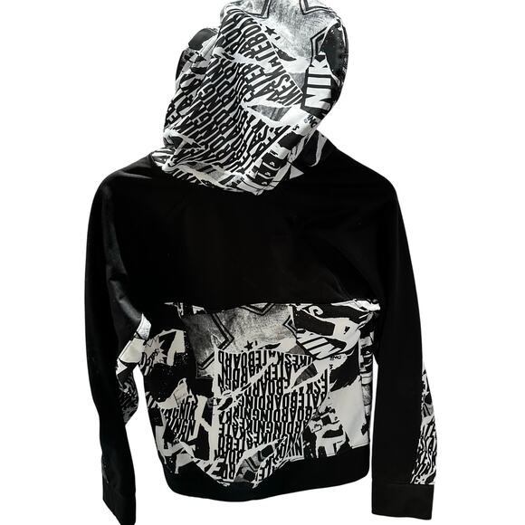 Rare Nike SB Unique Print- Black and White  Zipper Hoodie- Youth Size Large - Picture 4 of 4